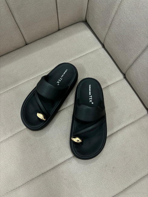 Women Trendy Slid On Open Toe Sliders